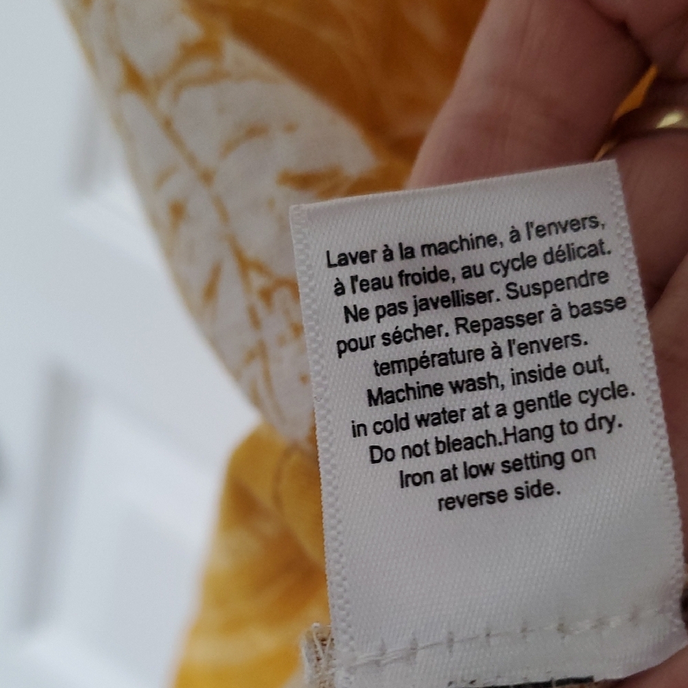 San FRANCISCO Linen Floral Gold Color Summer Dress - Picture 5 of 6